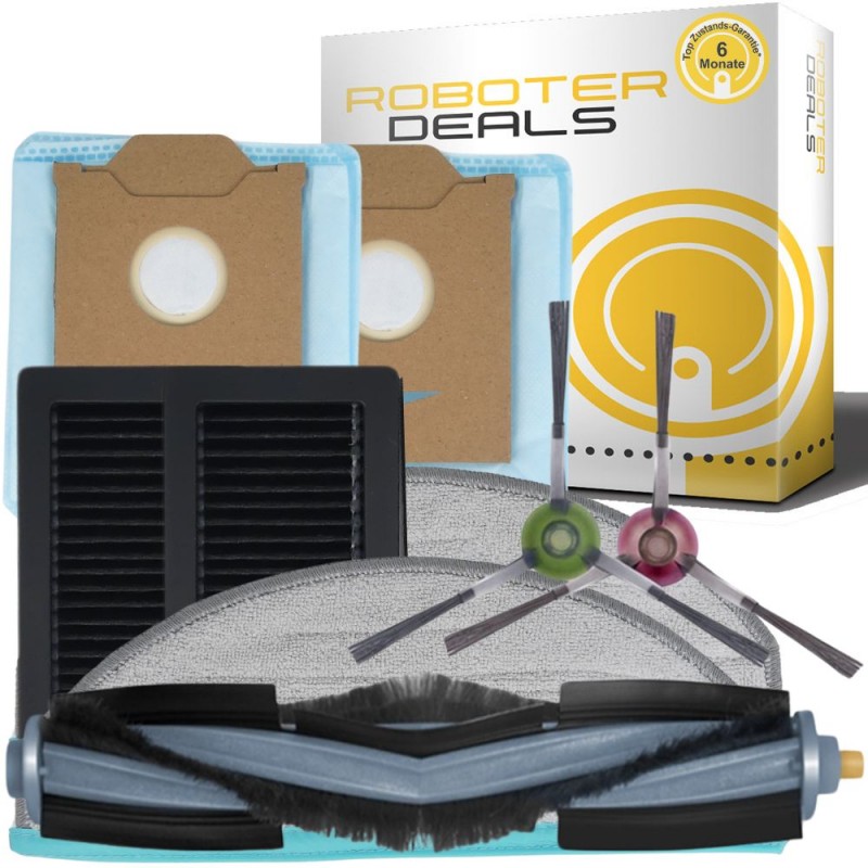 Zubehör Set, Ersatzteile Kit für Yeedi Cube (2x Seitenbürste, 2x Filter, 2x Pad, 1x Hauptbürste, 2x Beutel)