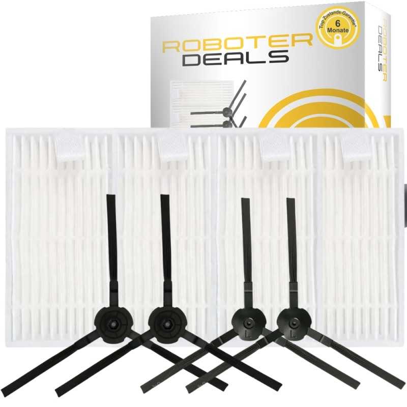 Zubehör Set (Ersatzteile) für ILIFE / ZACO V3, V5s Pro, V5x (2x Seitenbürste, 4x Filter)