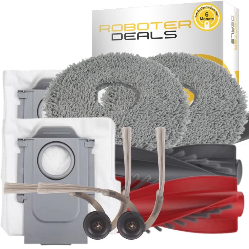 Zubehör Set, Ersatzteile Kit für Roborock Qrevo Curv S5X (1x Hauptbürste, 2x Filter, 2x Pad, 2x Seitenbürste, 2x Staubbeutel)