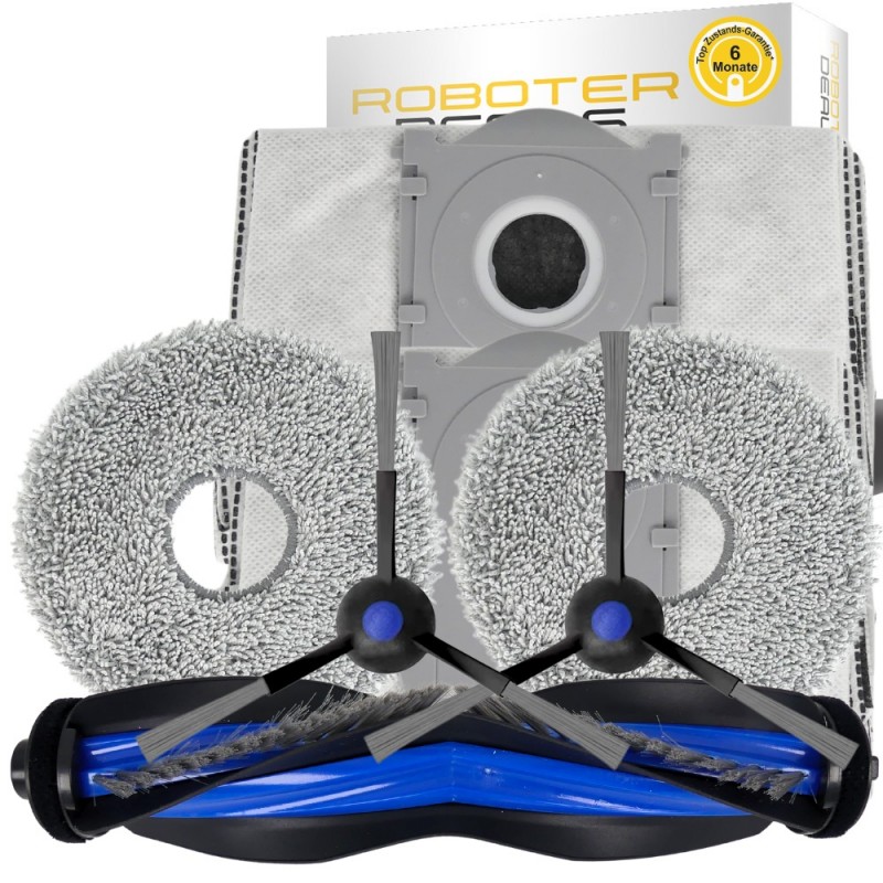Zubehör Set, Ersatzteile für Ecovacs Deebot Mini (2x Seitenbürste, 2x Pad, 1x Hauptbürste, 2x Beutel)