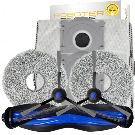 Zubehör Set, Ersatzteile für Ecovacs Deebot Mini (2x Seitenbürste, 2x Pad, 1x Hauptbürste, 2x Beutel)