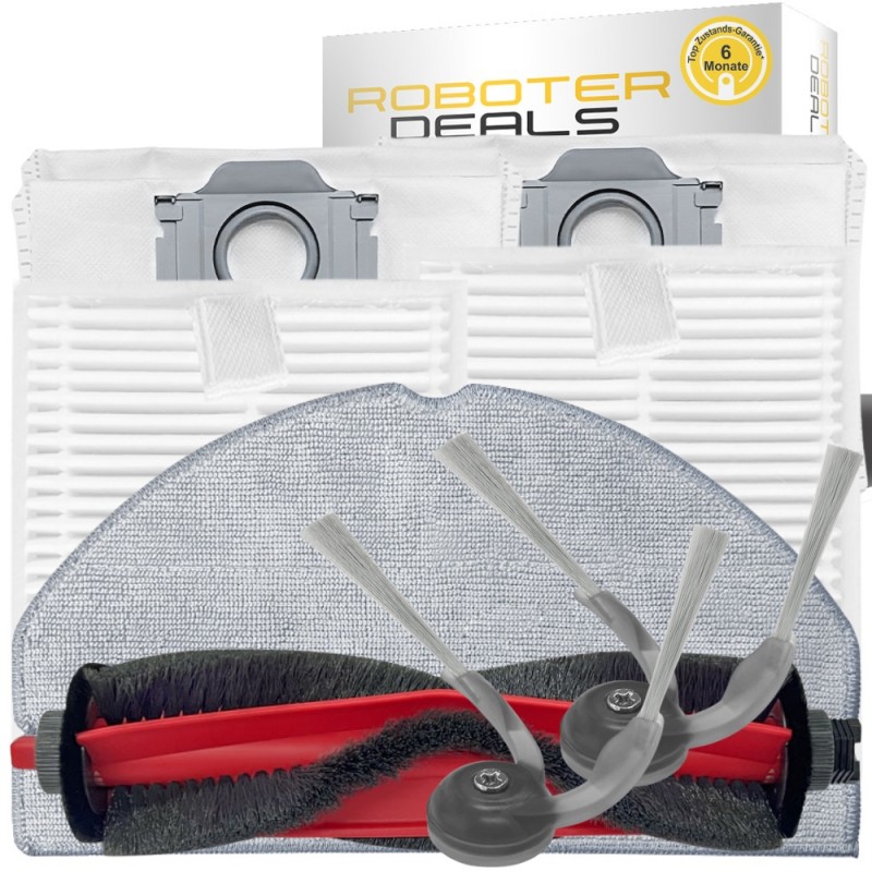 Zubehör Set, Ersatzteile für Roborock Q7 M5, Q7 L5, Q7 L5 Plus (2x Beutel, 2x Filter, 2x Seitenbürste, 2x Pad, 1x Hauptbürste)