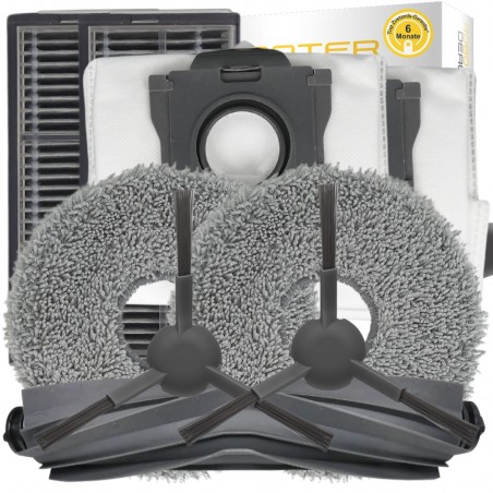 Zubehör Set, Ersatzteile für Dreame X30 Ultra (2x Seitenbürsten, 2x Pad, 2x Filter 1x Hauptbürste, 2x Staubbeutel)