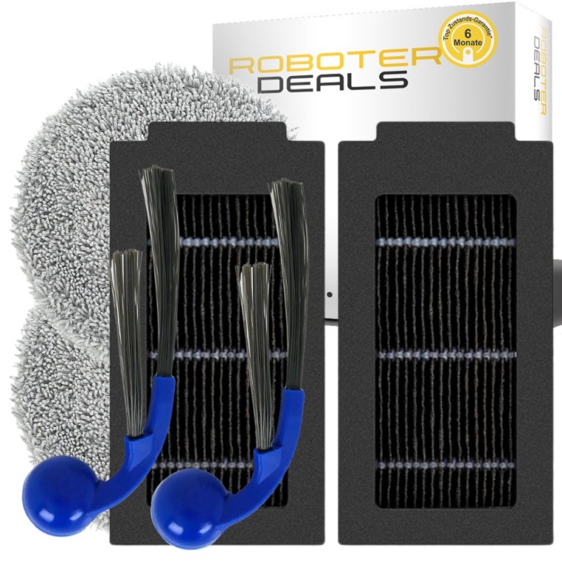 Zubehör Set, Ersatzteile Kit für Ecovacs Deebot T30C Pro Omni (2x Filter, 2x Seitenbürste, 2x Pad)