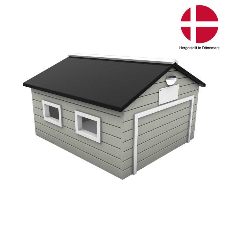 Skandic Echtholz Garage mit automatischen Tor und Solarbeleuchtung kaufen!