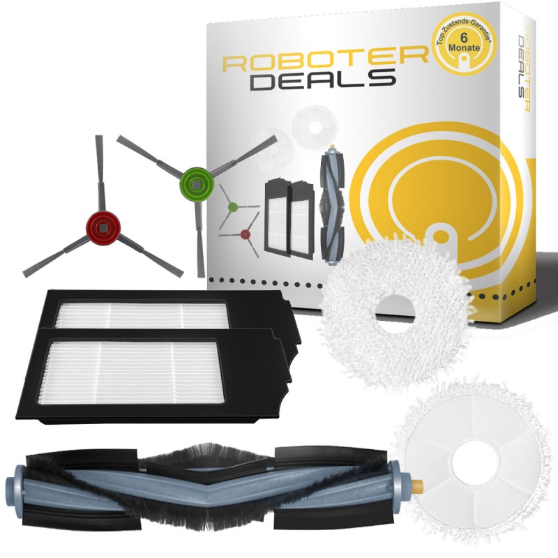 Zubehör Set, Ersatzteile Kit für Ecovacs Deebot X1 OMNI u. X1 Plus (1x Hauptbürste, 2x Seitenbürste, 2x Pad, 2x Filter) Zubehör Set, Ersatzteile Kit für Ecovacs Deebot X1 OMNI u. X1 Plus (1x Hauptbürste, 2x Seitenbürste, 2x Pad, 2x Filter)